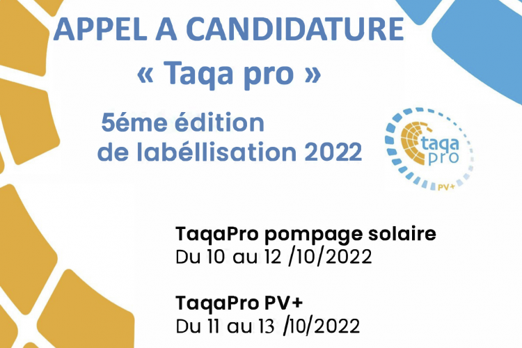 Appel à  candidature Taqa Pro
